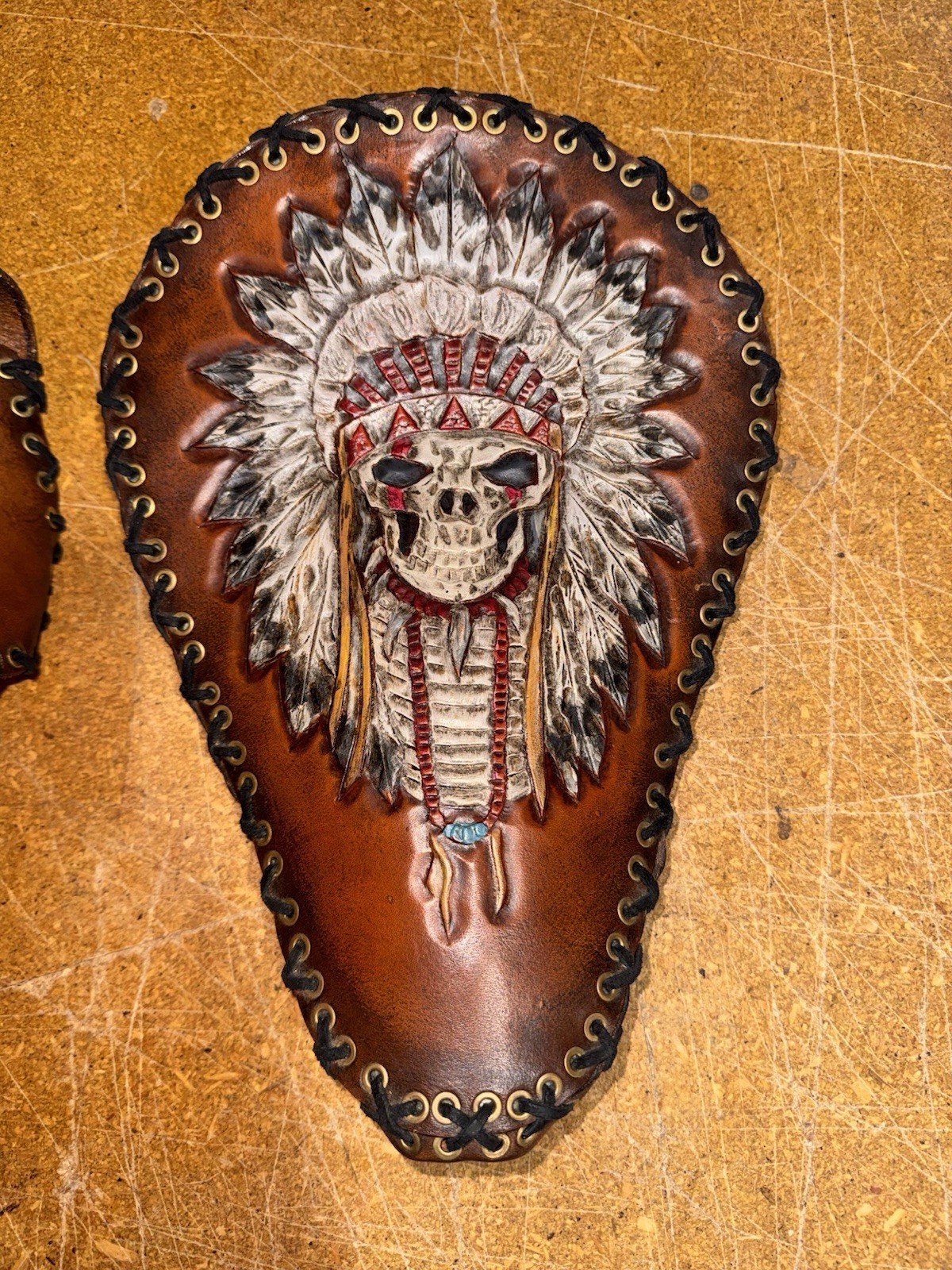 Customs Motorcycle Seat, Hand Carved, Hand Painted, For Bobber Or Spring Mount