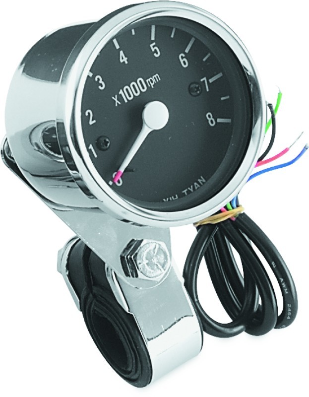 CHROME 2.5″ MINI-TACHOMETER 2:1 RATIO FOR HARLEYS WITH MECHANICAL TACH DRIVES