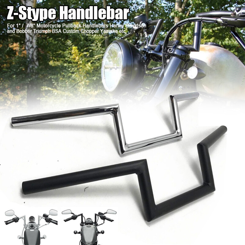 7/8” 1” Motorcycle Drag Z-Bar Pullback Handlebar For Honda CG Chopper Bobber