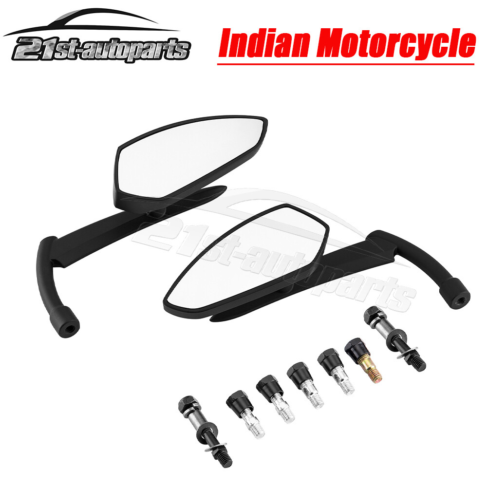 10mm Scythe Style Motorcycle Mirrors Fit Indian Scout Chieftain Chief Roadmaster
