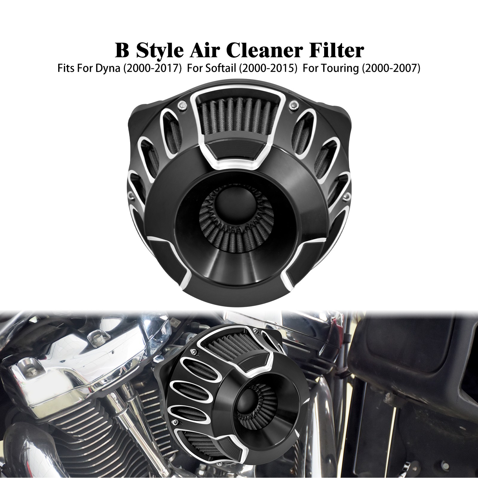 Grey Intake Filter Air Cleaner For Harley Softail Breakout Fat Boy FLFB 2000-15