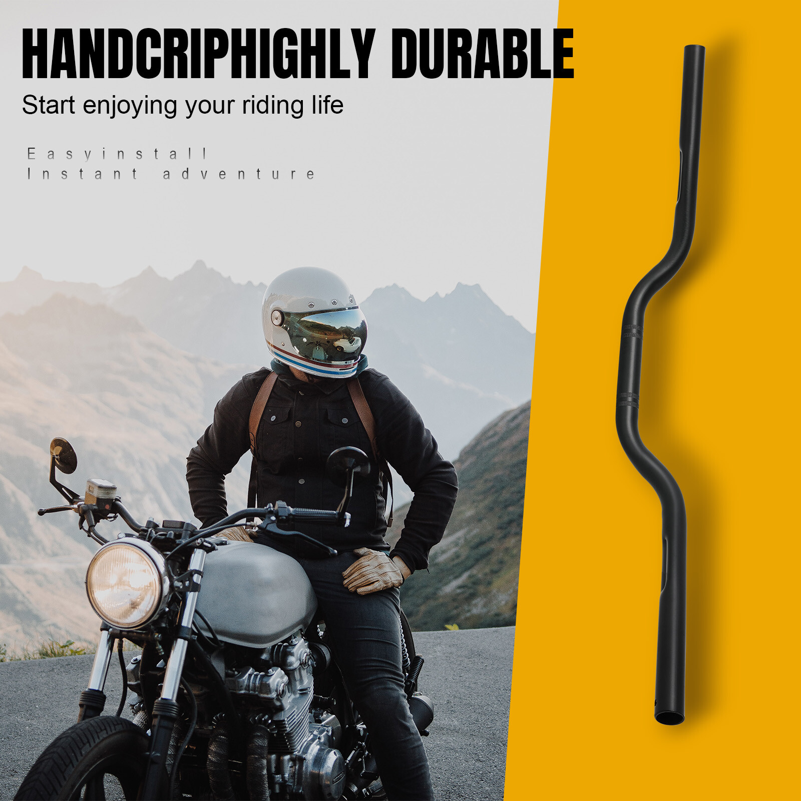 1″ 25mm Motorcycle Tracker Drag Bars Handlebar Black For Triumph Bonneville