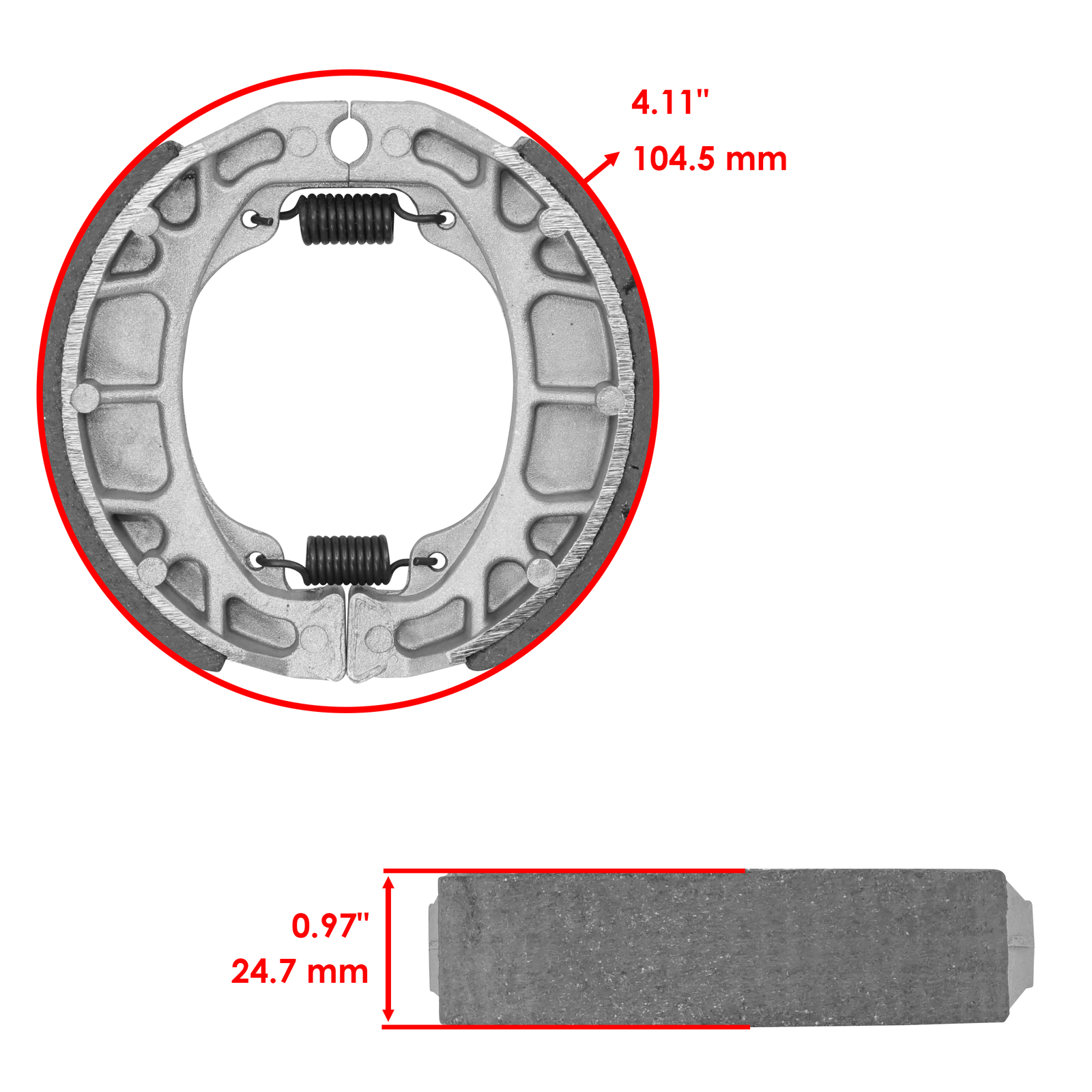 Front & Rear Brake Shoes for Honda Z50A Z50R Mini Trial 75 1976 1977 1978 1979