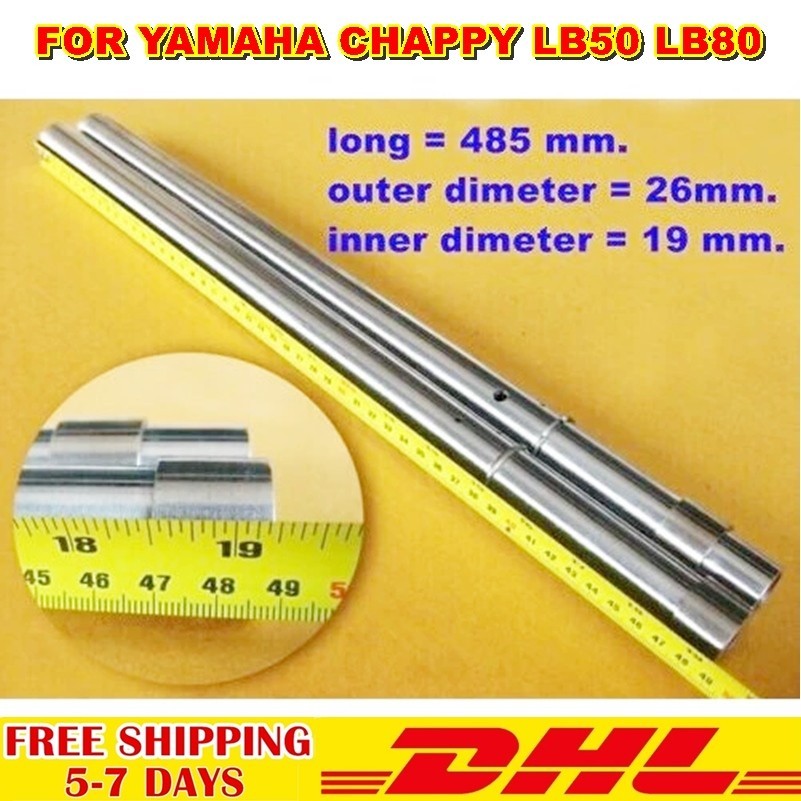 F4 FRONT FORK TUBE SET PAIR SET FOR YAMAHA CHAPPY LB50 LB80 MADE IN JAPAN STEEL