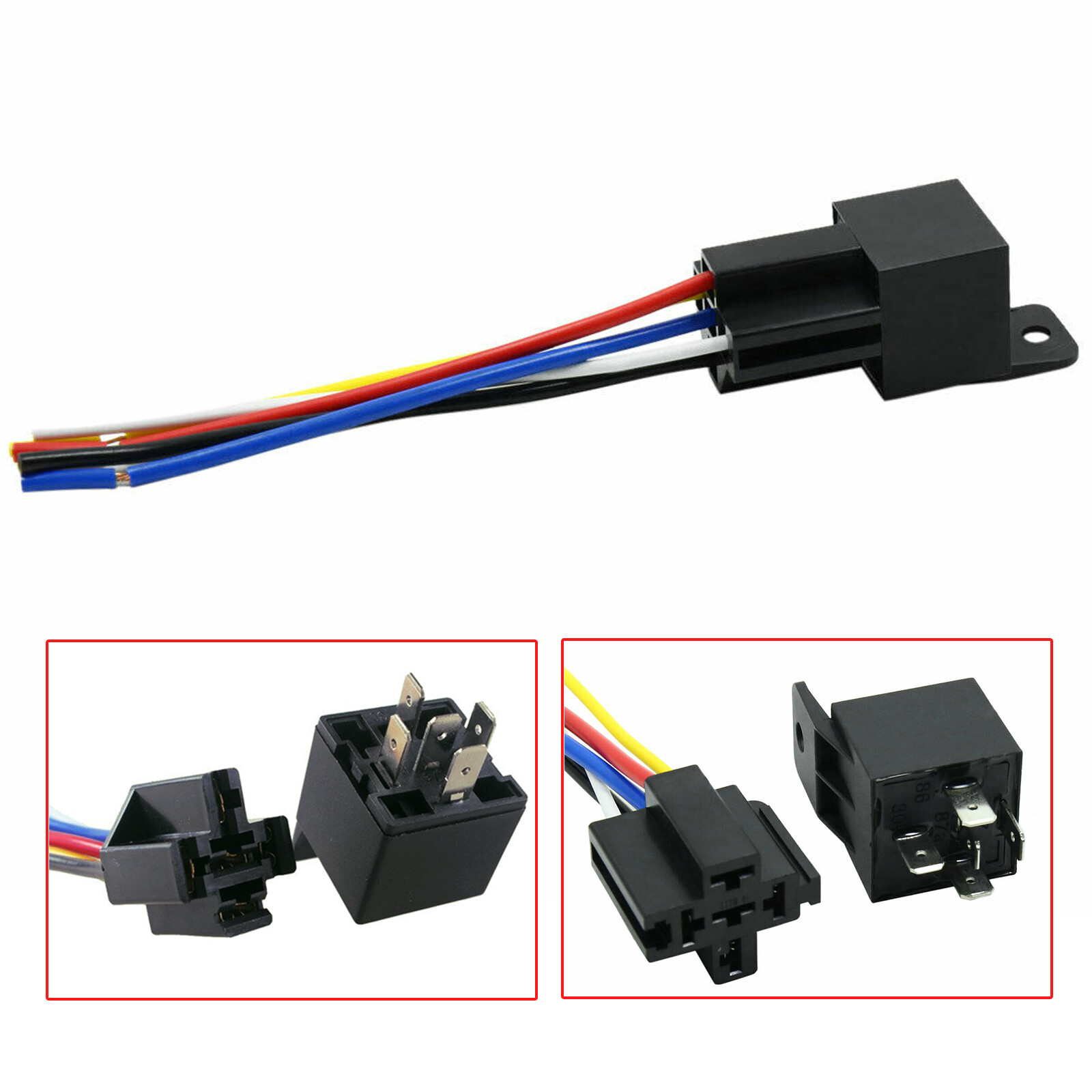 5-Pin SPDT 12V 30/40A Automotive Bosch Style Waterproof Relay Kit for Boat Auto
