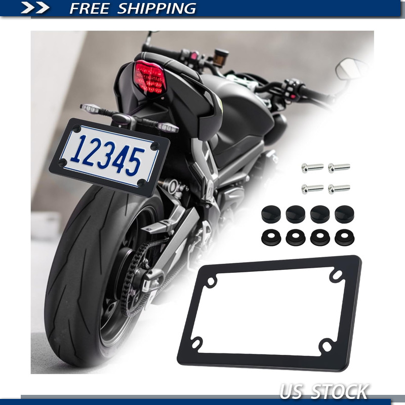 Stainless Steel License Plate Frame Kit Screw Caps Screws