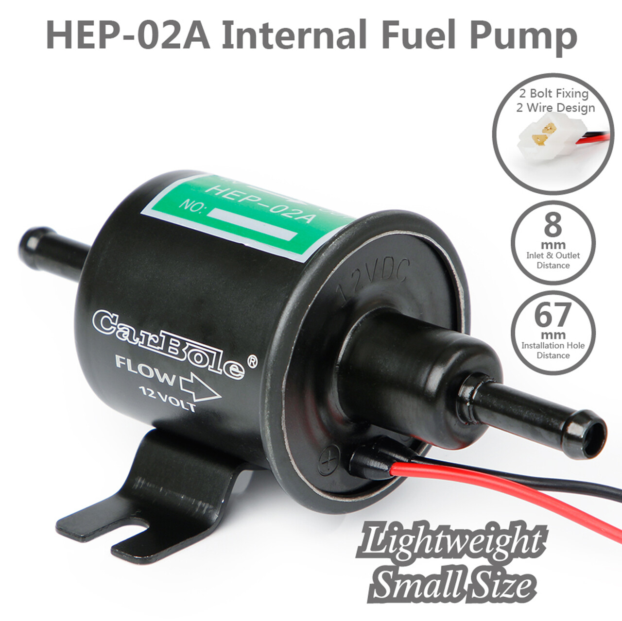 Gas Diesel Inline Low Pressure Electric Fuel Pump 12V 2.5-4 PSI HEP-02A BHEP-02A