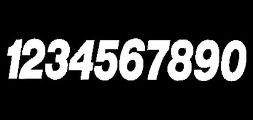 Dirt Digits #0 White Pro Digits 3/Pk 12 Mil Thick High Gloss 6″ PD63W-0