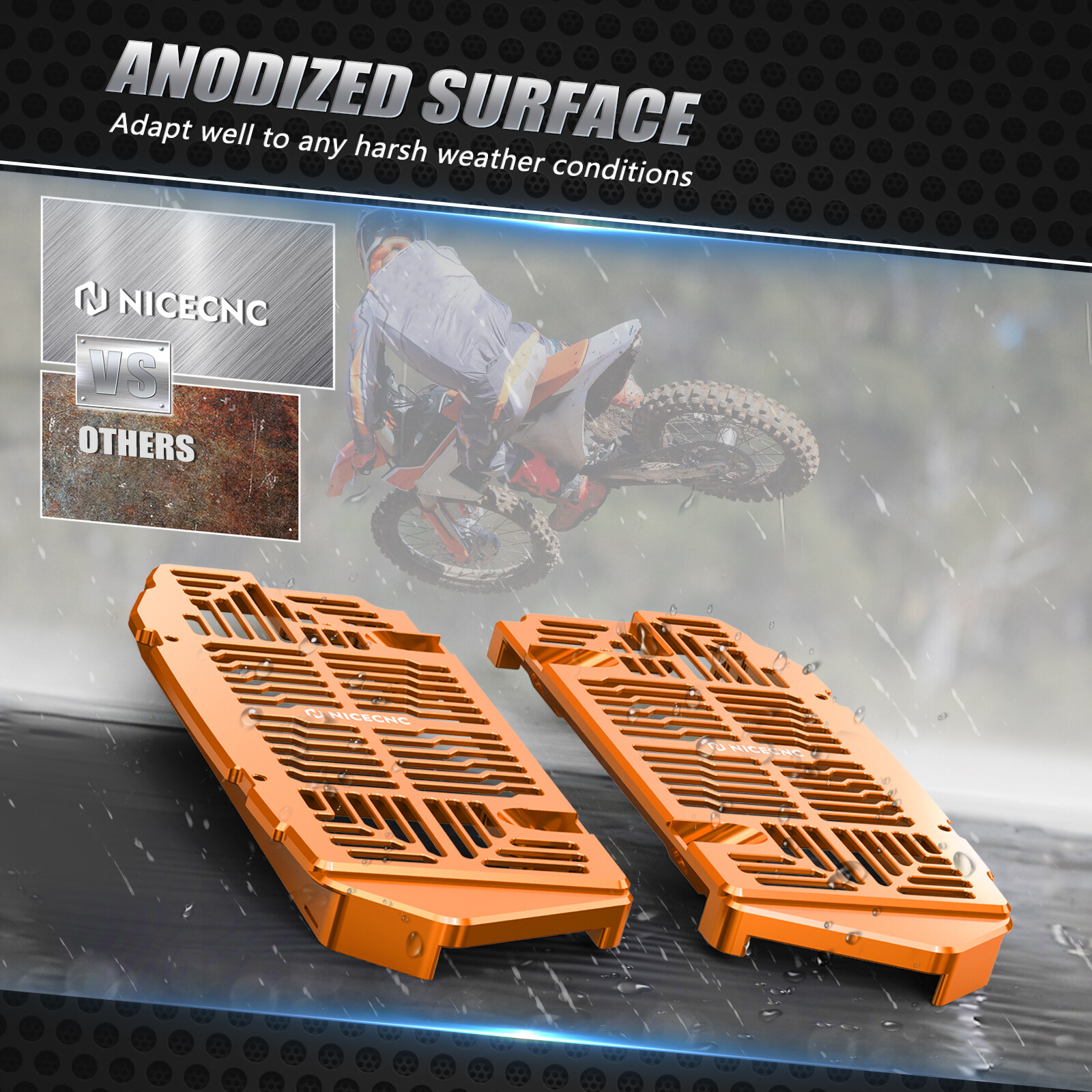 NICECNC Radiator Guards Cover For KTM 150-500 EXC/EXCF/XCW/XCF-W/XW-F 2024-2026