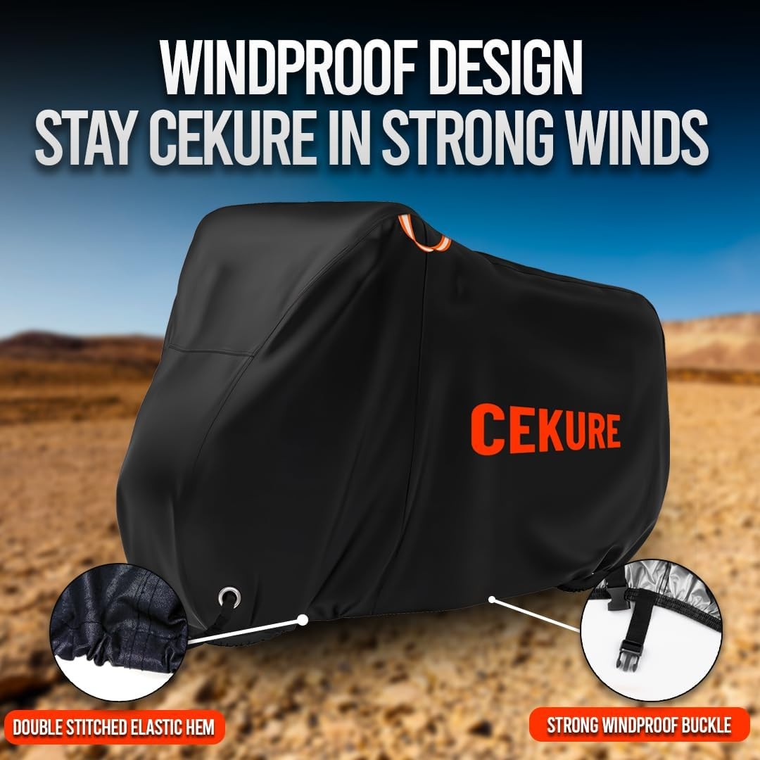 Outdoor Bike Cover Ultra WaterProof for 1-2 Bikes – Heavy Bikes, Black