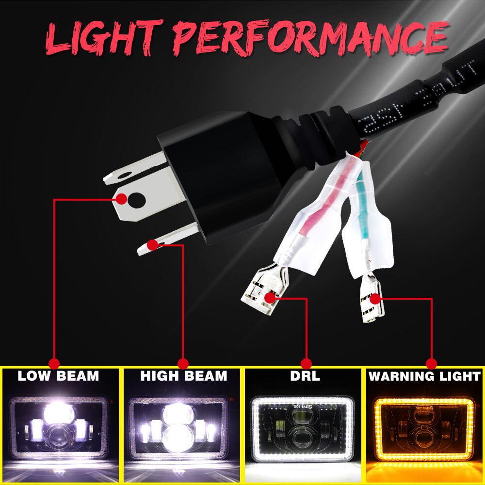 4×6″inch Square Motorcycle LED Headlight For Yamaha BW200 350 50 XT225 350 WR250