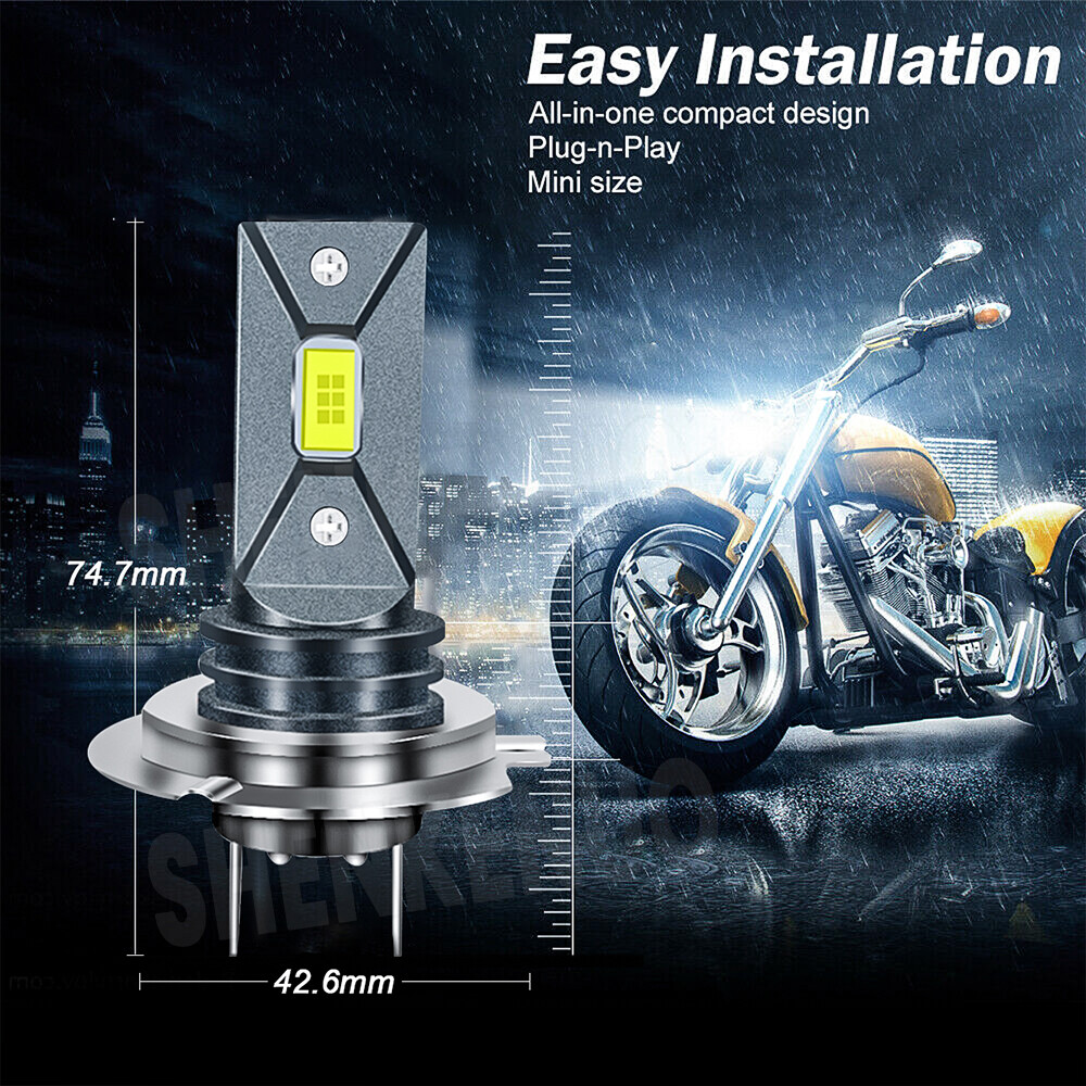 For Suzuki GSXR1000 2007-2008 H7 H11/H9 LED Headlight 8000K Blue Bulb Combo Kit