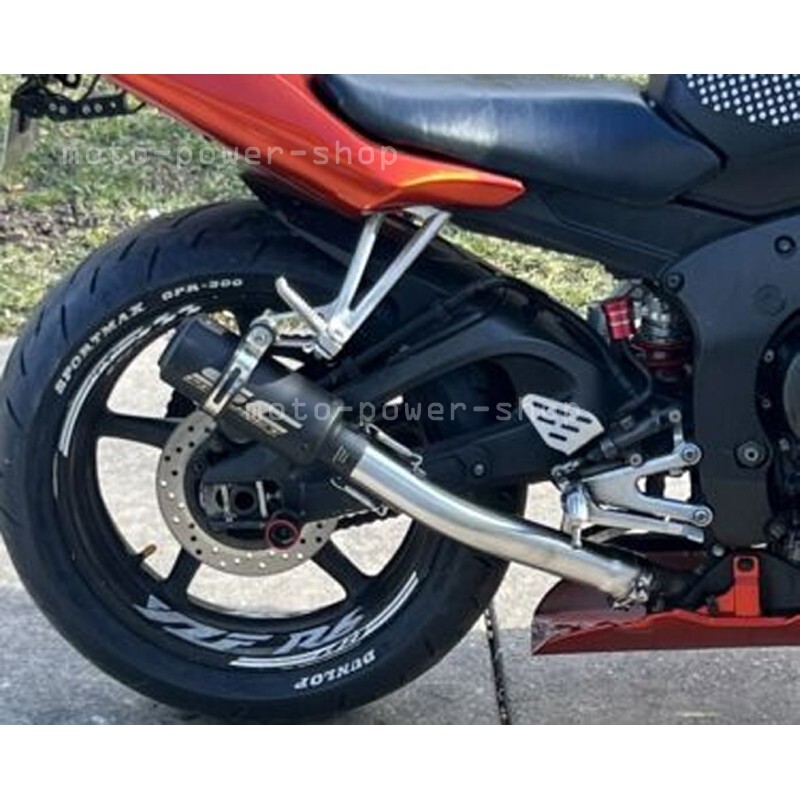 For Yamaha YZF R6 1998-2005 Exhaust Mid Pipe Black Muffler Tips Slip on System