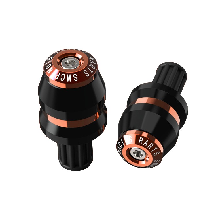 US 2x Universal 22mm 7/8″ Motor Handlebar End Slider Cap Plugs CNC Orange