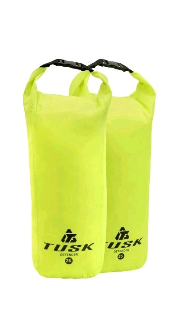 2x Tusk Defender Dry Bag 25 Liter Florescent Green Waterproof For Outdoors