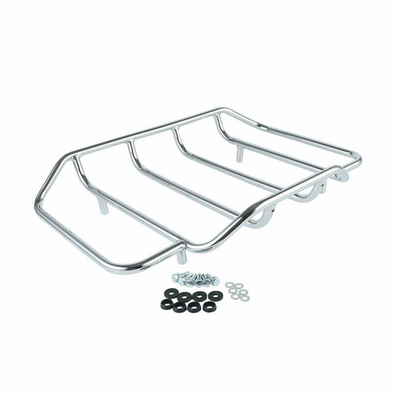 Chopped Trunk Backrest Pad Mount Rack Fit For Harley Touring Road Glide 97-08