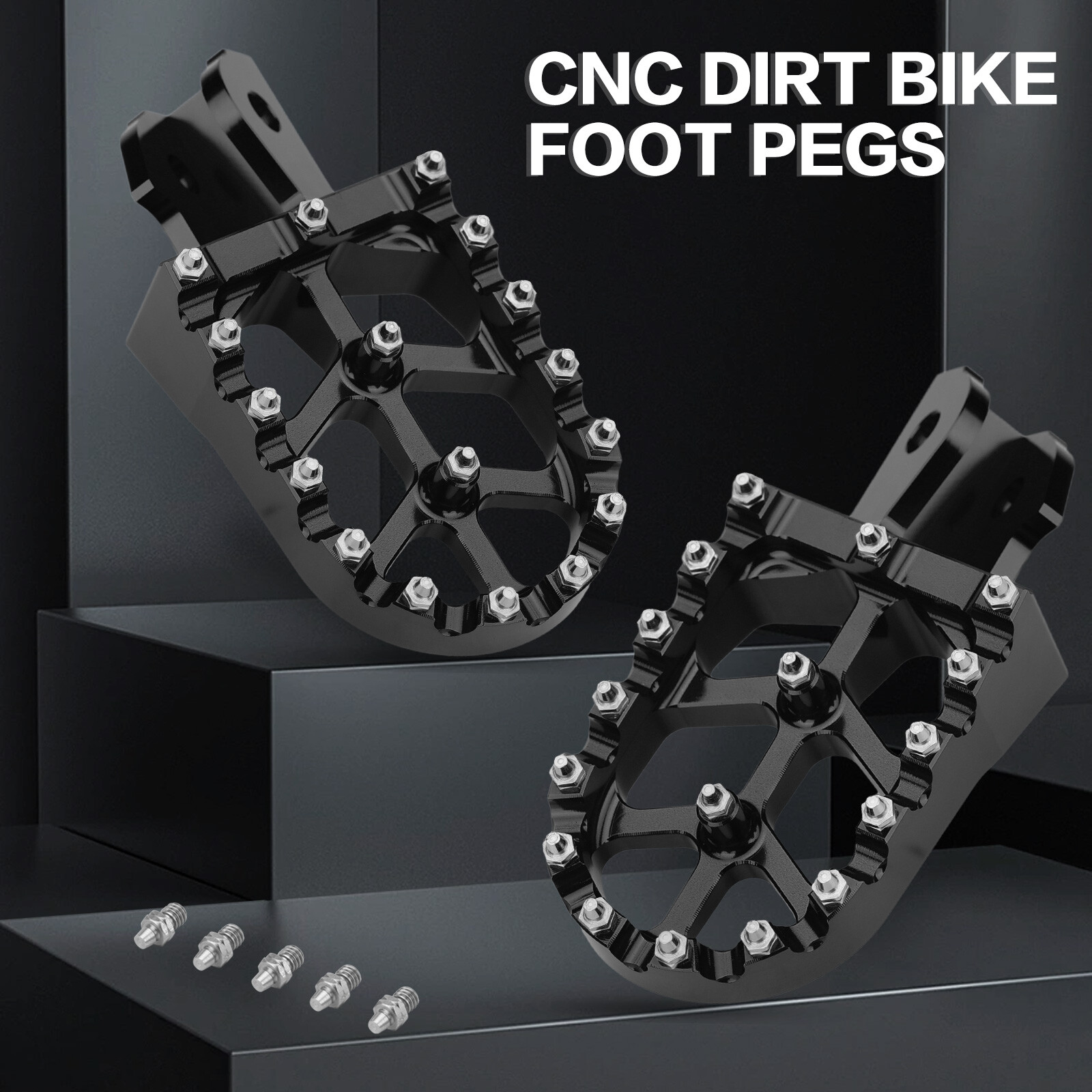 Black Foot Pegs Motorcycle Footpegs CNC For Honda CRF150F CRF230F 2003-2019