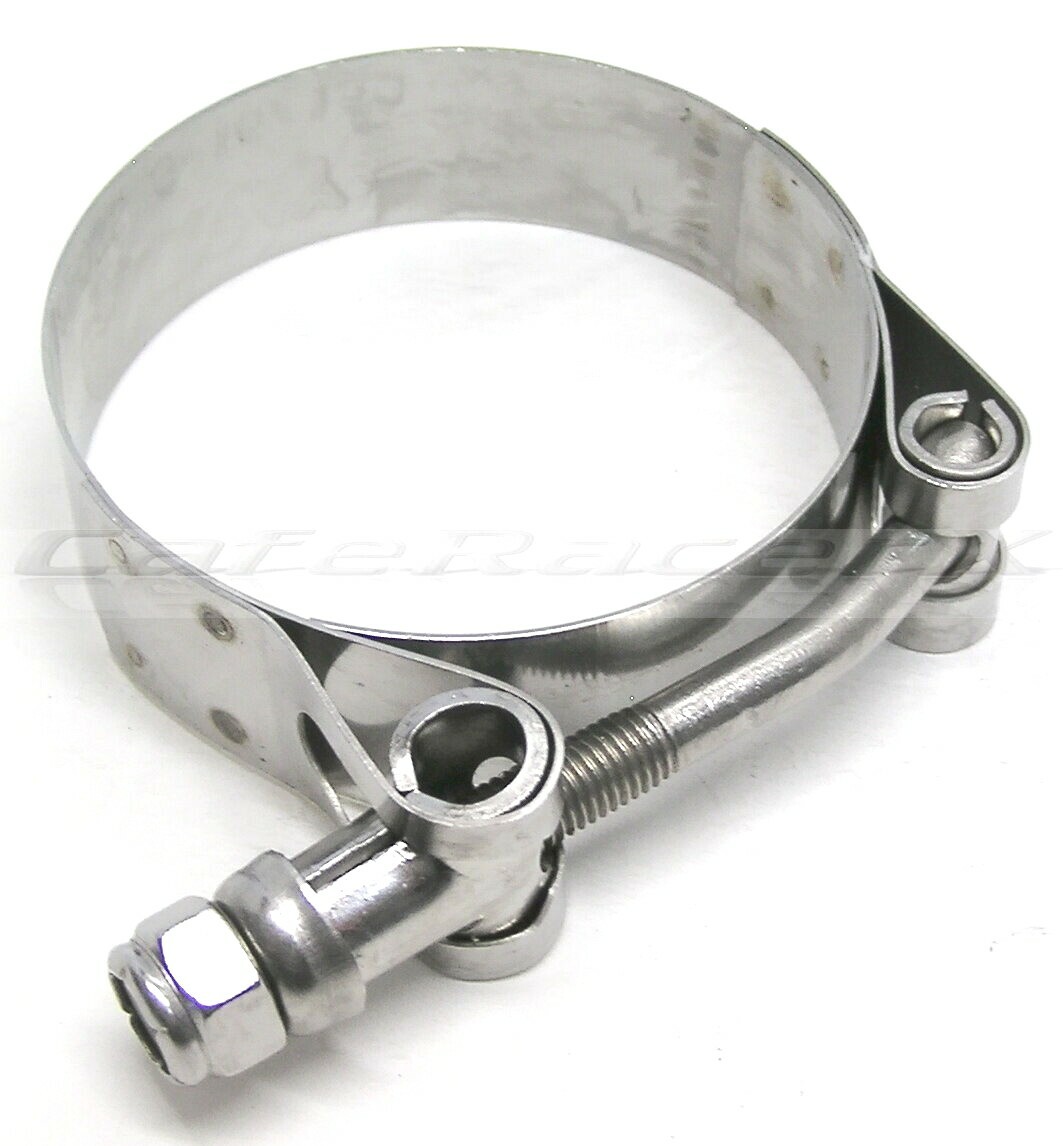 Stainless Steel 2-3/8″ 61mm Motorcycle Exhaust Clamp Heavy Duty T-Bolt Clamp