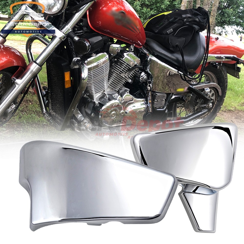 2X Chrome Side Fairing Battery Cover for Honda Shadow VLX 600 VT600 1999-2007