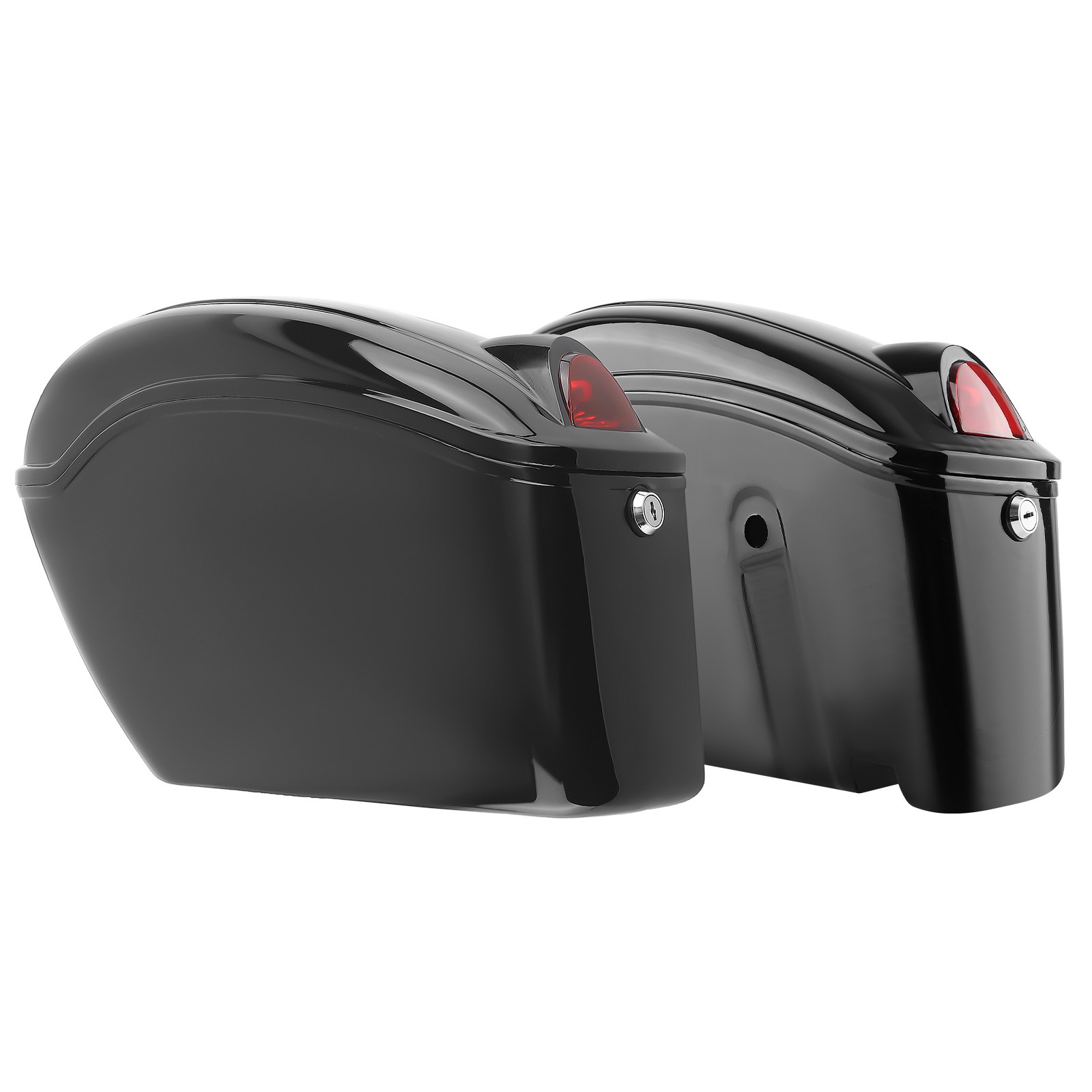 Hard Side Cases for Yamaha Suzuki Cruiser Red Turn Signal Saddlebags Black