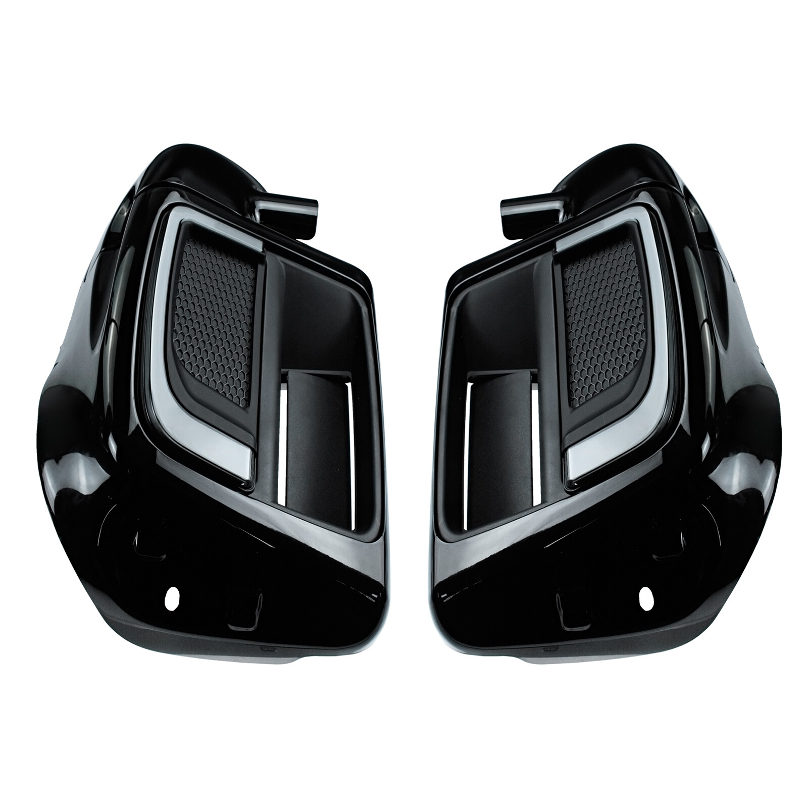 Lower Vented Leg Fairing Grille LED Light For Harley Road Street Glide 2014-2024