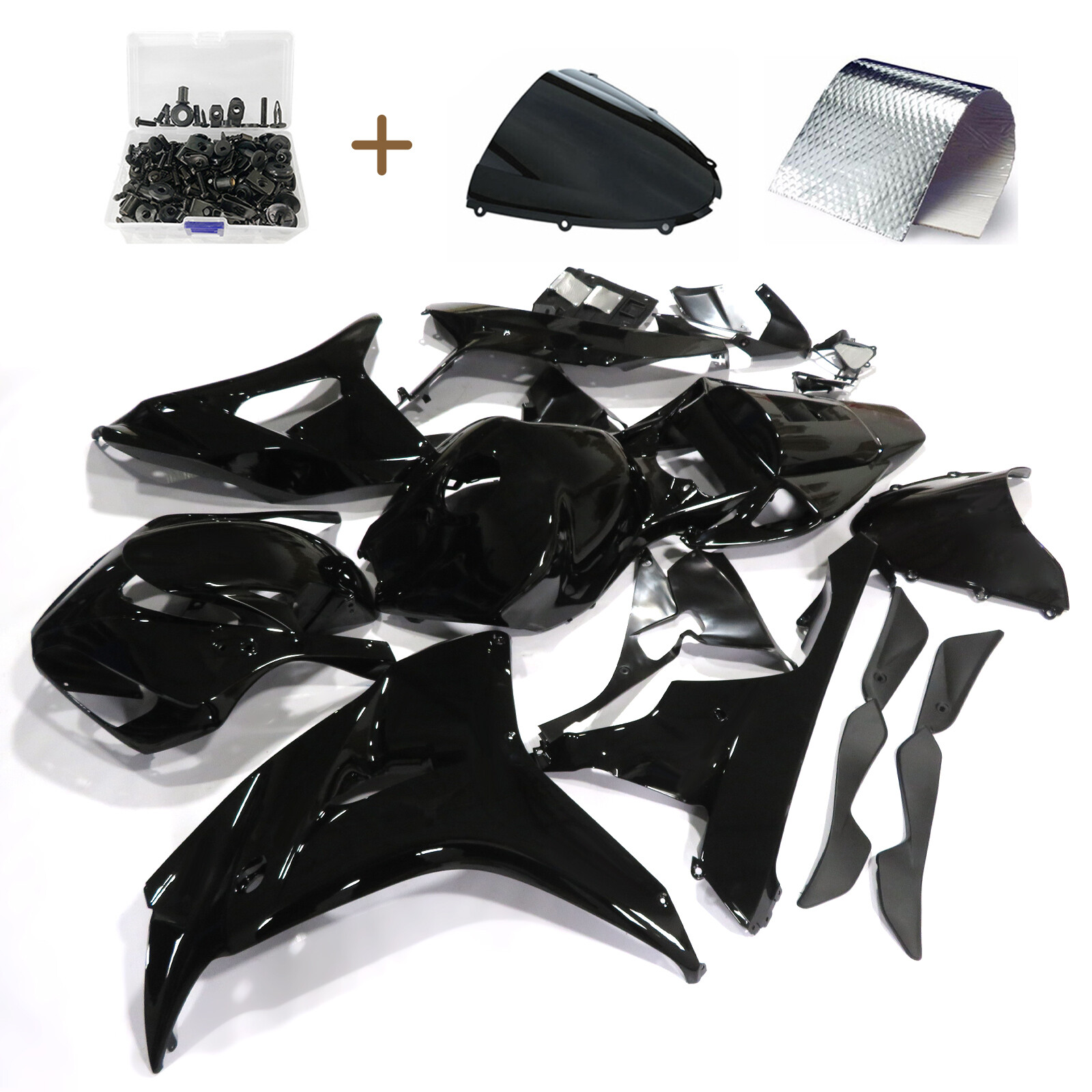 Glossy Black ABS Injection Fairing Kit For Honda CBR1000RR 2006-2007 Bodywork US