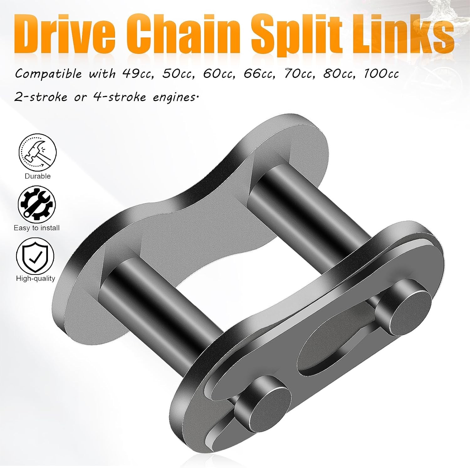 415 Drive Chain Repair Master Link, 10-Pack, 49cc 50cc 60cc 66cc 70cc 80cc 2-Str