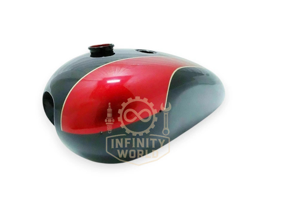 Fit For Triumph T140 Black Red Painted Steel Gas Fuel Petrol Tank