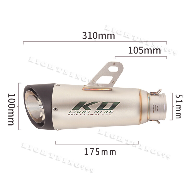 Pair Universal Motorcycle Exhaust Pipe Mufflers with DB Killer 38-51mm Slip-on