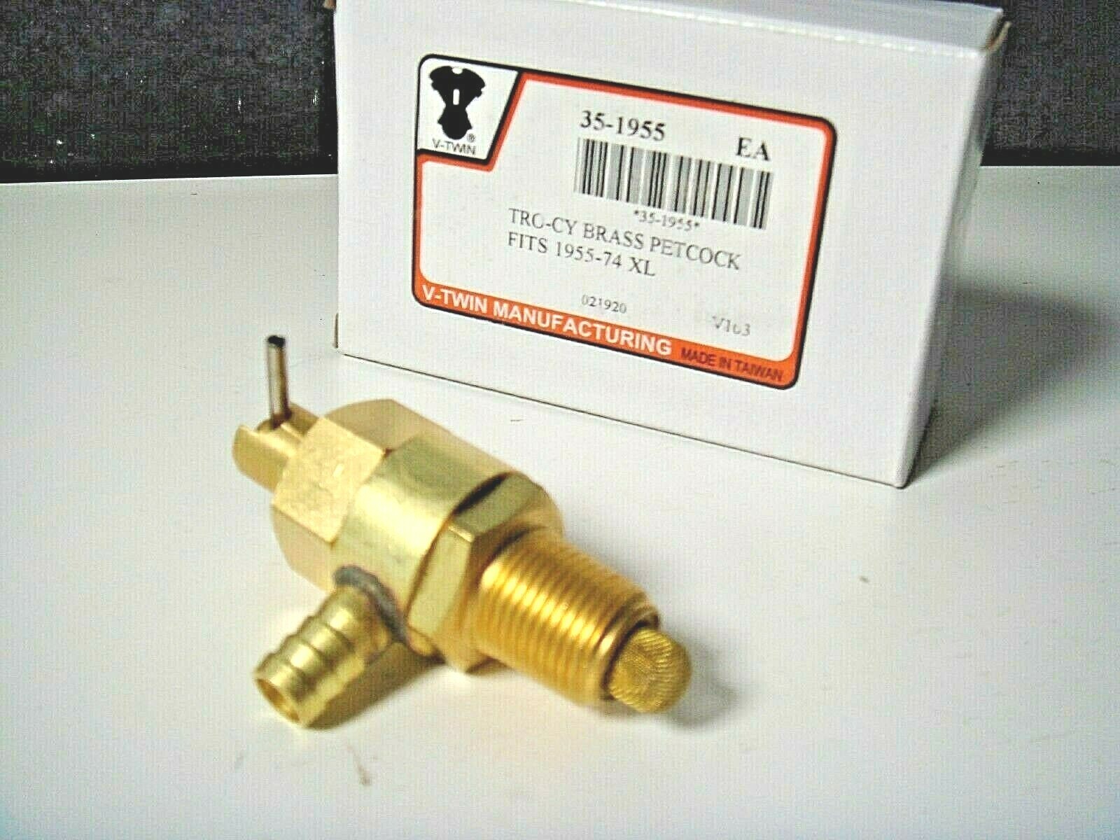Harley Petcock XL Vintage Ron Trock Brass 3/8″ NPT Fits 55-74 V-Twin 35-1955 A5