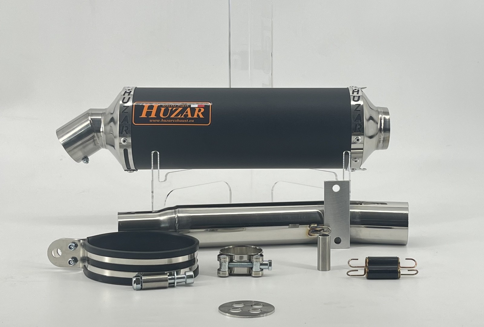 Black powder-coated stainless steel 50 cm silencer Honda Silver Wing 600 (pf01)