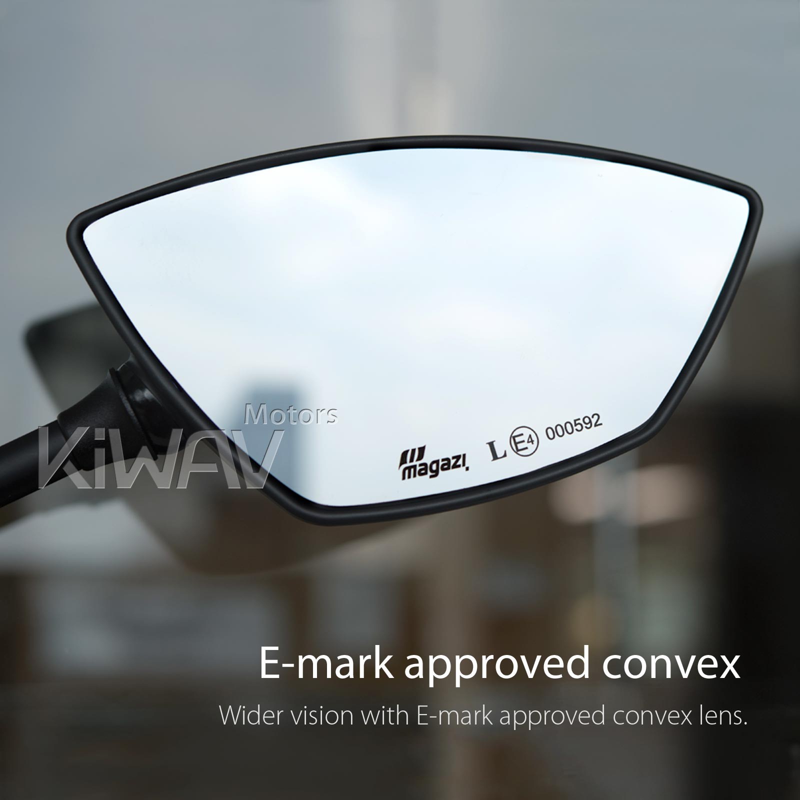 VAWiK Blackline Rear View Mirrors Black Convex Lens 10mm 8mm for Minibike