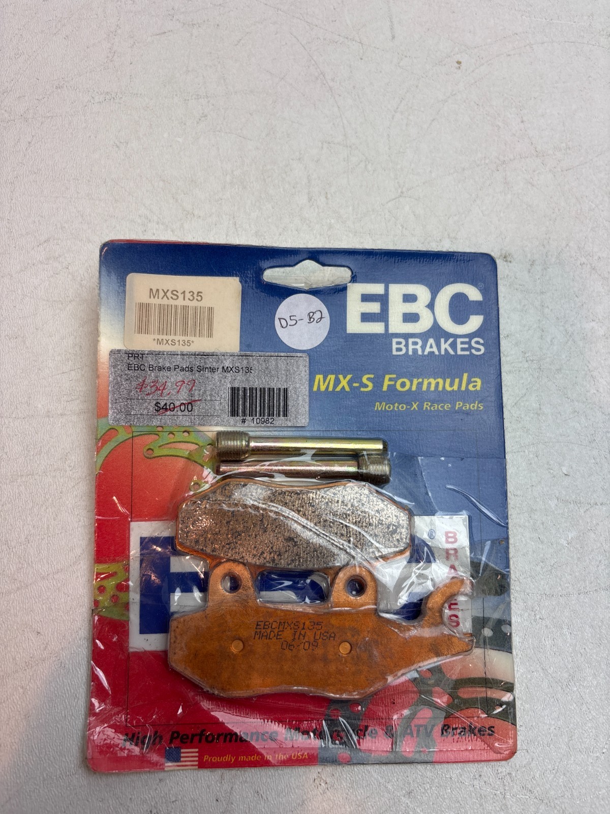 New EBC Brakes MX-S Formula Off Road Race Sintered Brake Pad Set MXS135