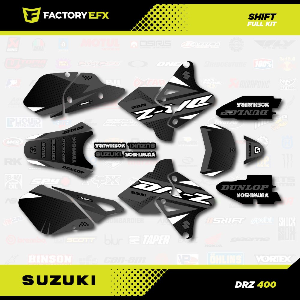 Gray White Shift Graphics Kit fits Suzuki DRZ400SM Drz400s drz400 Supermoto DRZ