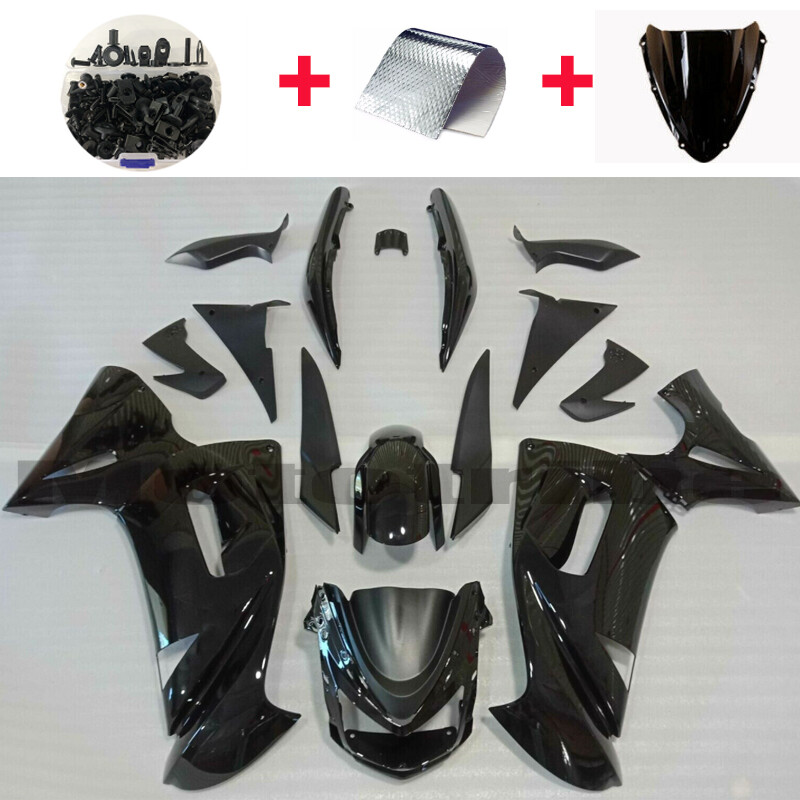 Gloss Black Fairing Kit For Kawasaki Ninja 650R EX650 2006-2008 2007+Bolt Set US