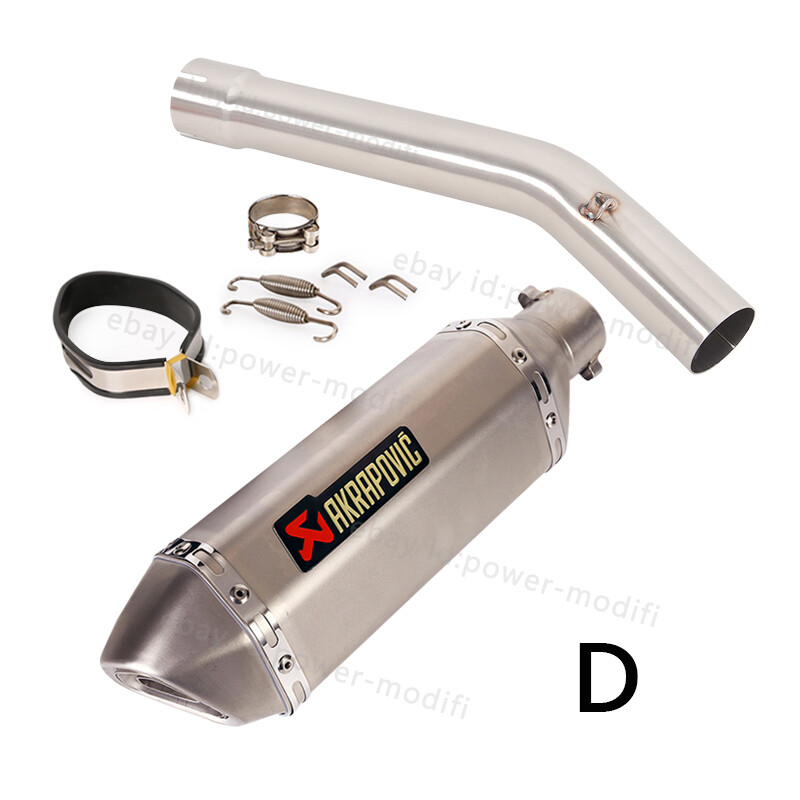 51mm For Yamaha YZF R6 1998-2005 Slip On Exhaust System Mid Pipe Black Muffler
