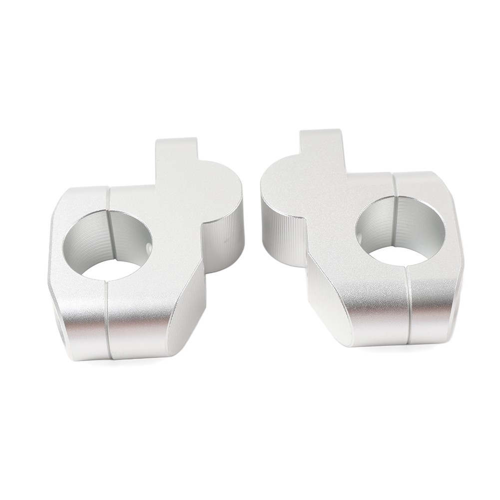 1″ 25mm Offset Handlebar Clamp Mount Riser Fit For Honda Suzuki Yamaha Silver