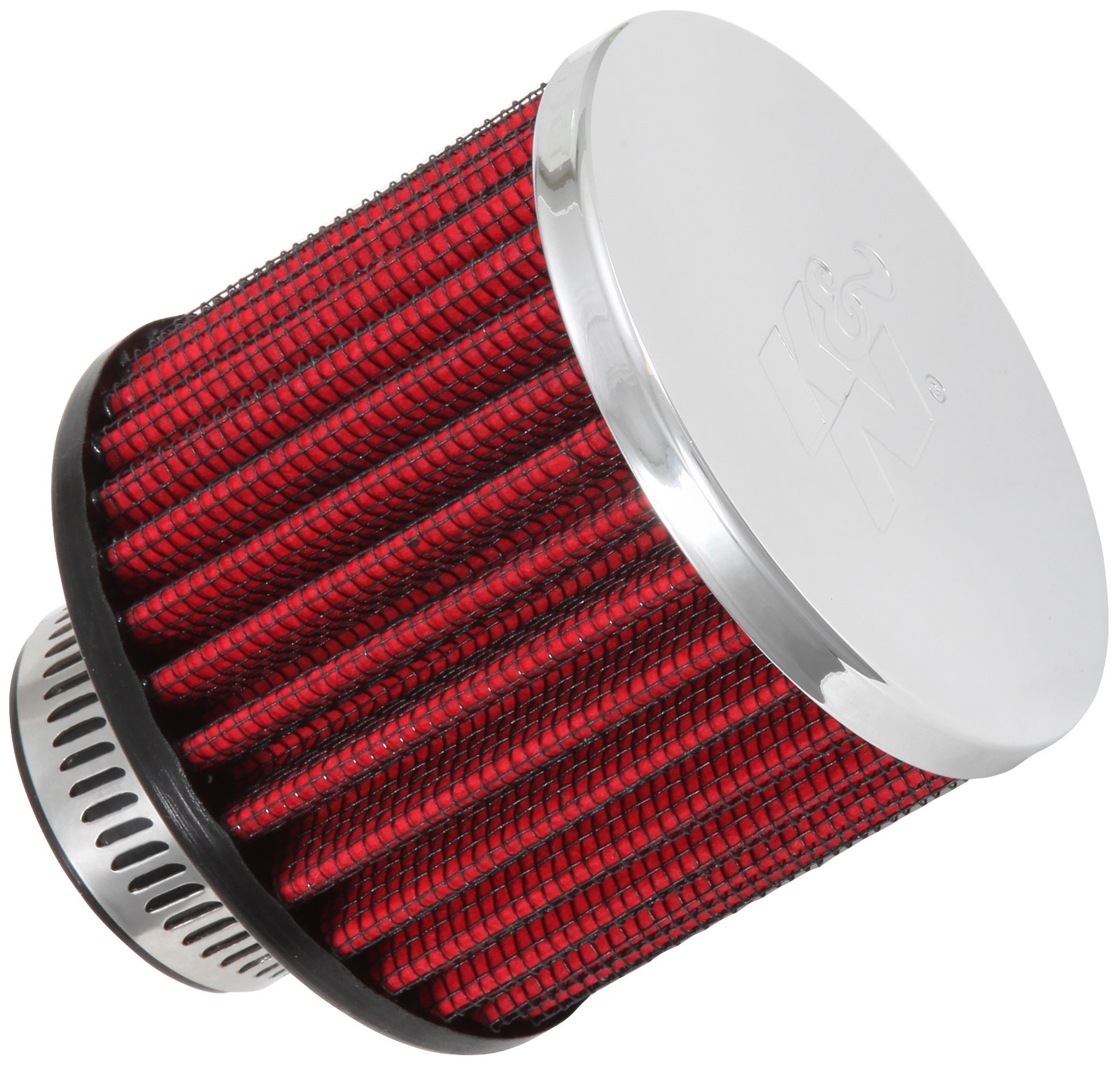 K&N for 1.25in Flange ID x 3in OD x 2.5in H Rubber Base Crankcase Vent Filter