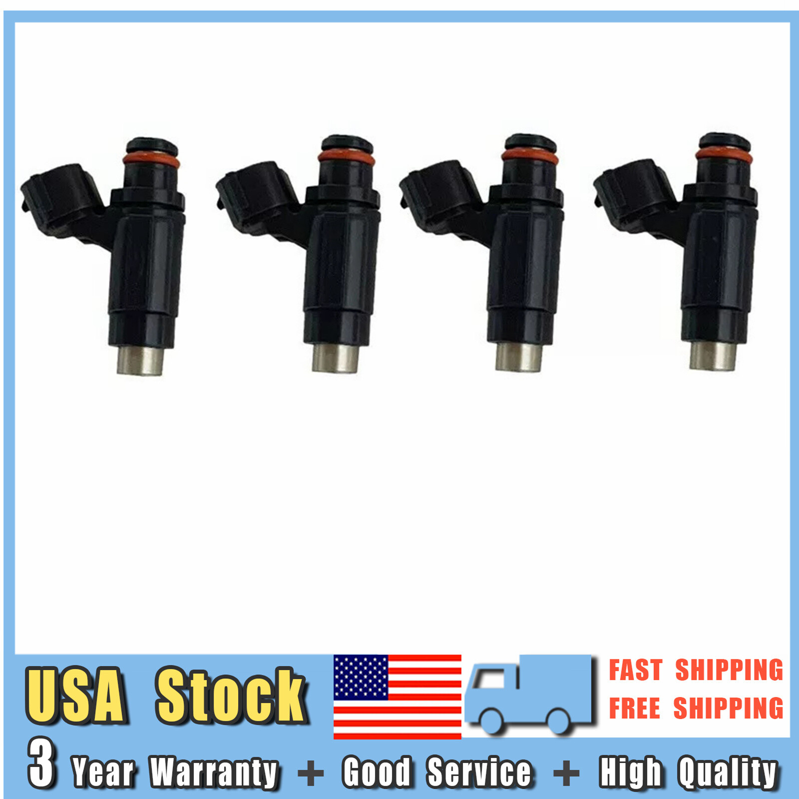 4Pcs New Fuel Injectors 49033-0013 For Kawasaki Ninja ZX600 ZX6R Z750 2007-2012