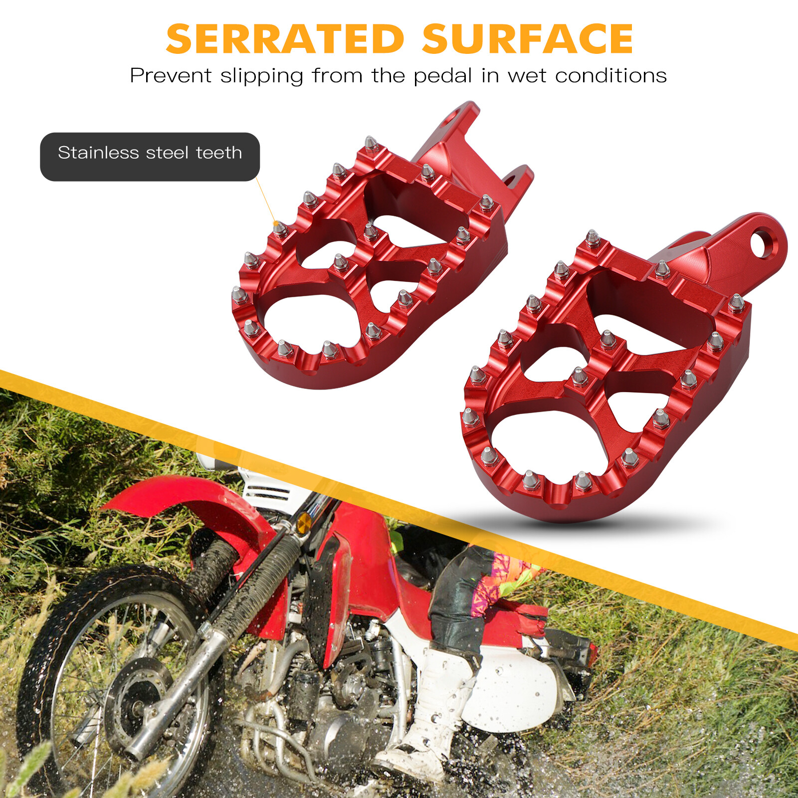 Foot Pegs Footrest For Honda XR650L 1993-2025 XR650R 2000-2007 XR600R 1988-2000