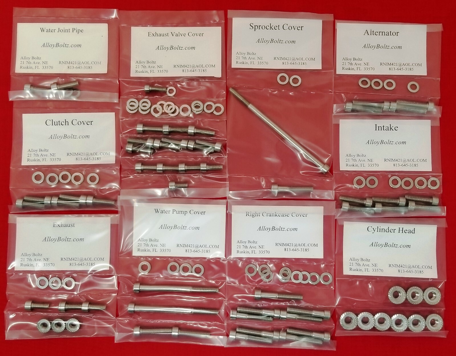 HONDA 1983 1984 1985 1986 CR125R POLISHED STAINLESS ENGINE BOLT SCREW KIT SET