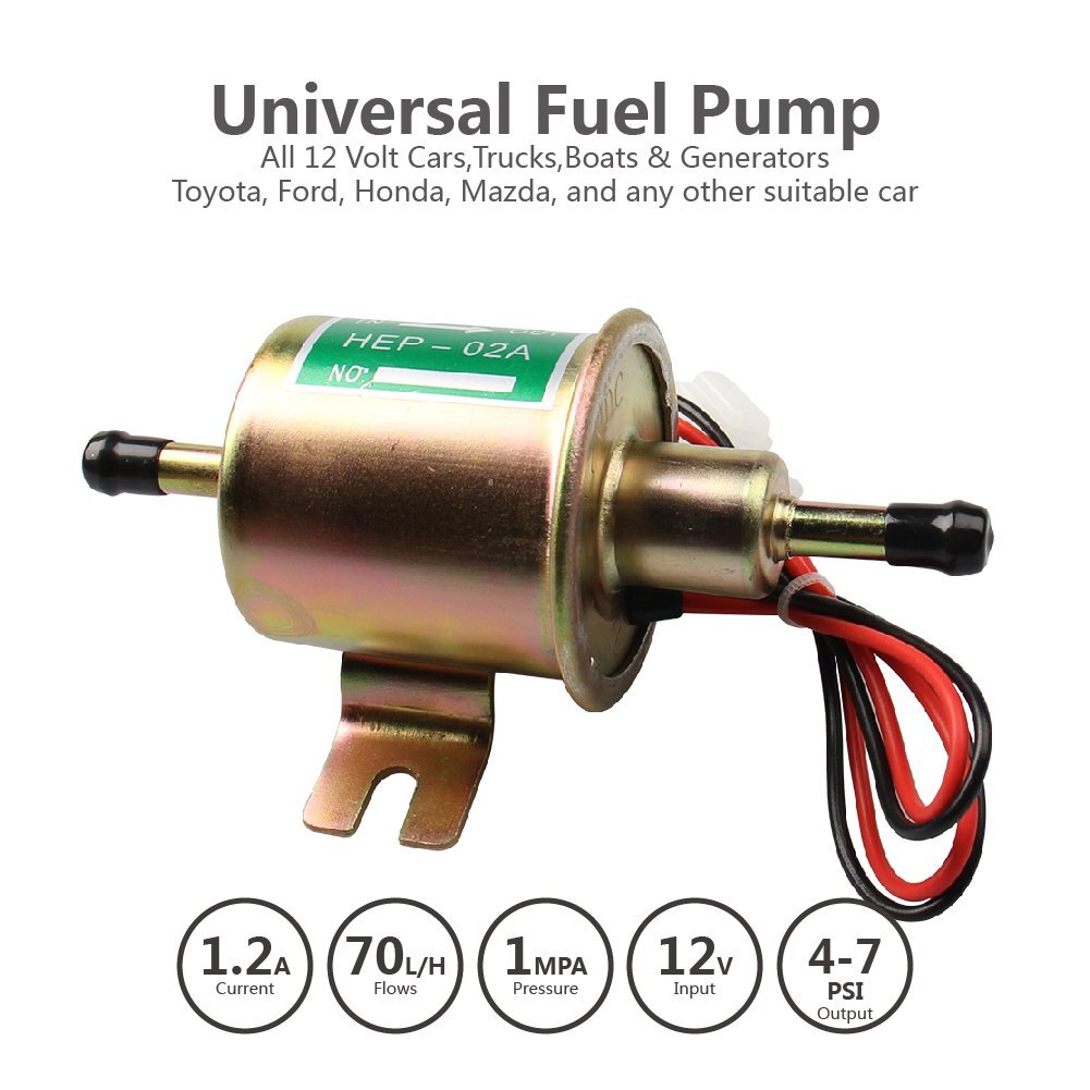 12V Universal Electric Fuel Pump Diesel Gas 5/16 Inch Inline 4-7PSI Low Pressure