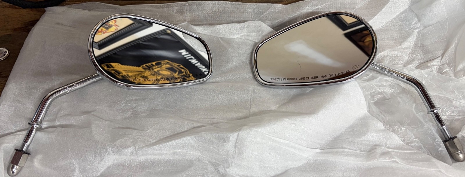 Harley Davidson touring softail mirrors chrome oem