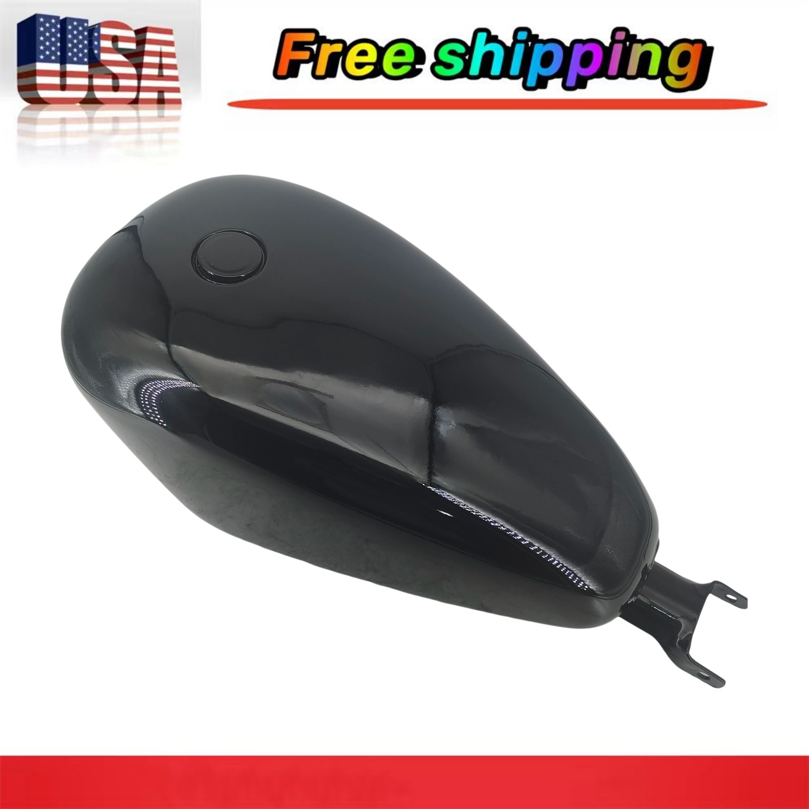 Vivid Black 3.7gal. Gas Fuel Tank Fit For Harley Sportster 883 XL 1200 04-06