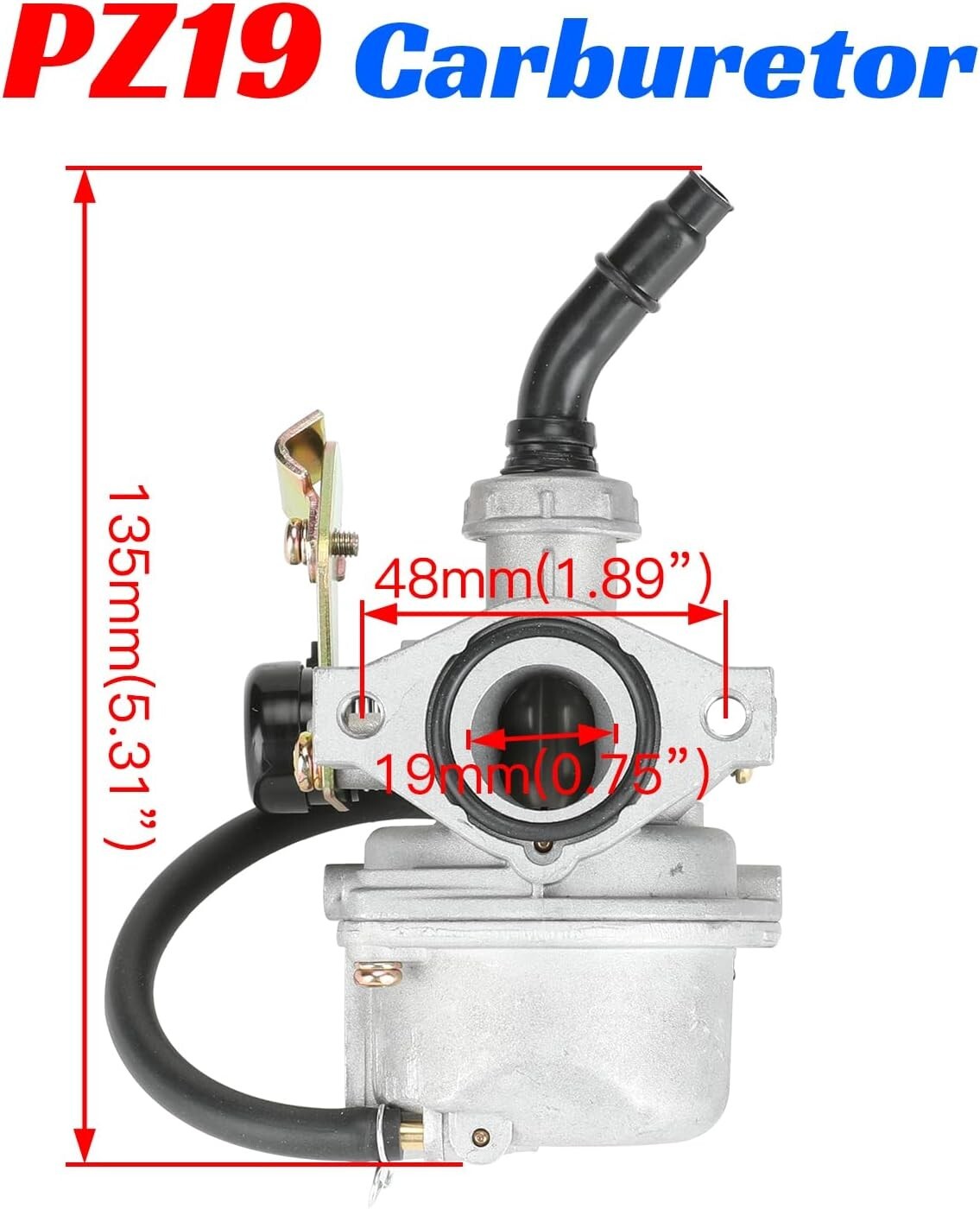 Carburetor PZ19 Carb Cable Choke 50 70 90 110cc 125cc For Sunl ATV Quad Go-Kart