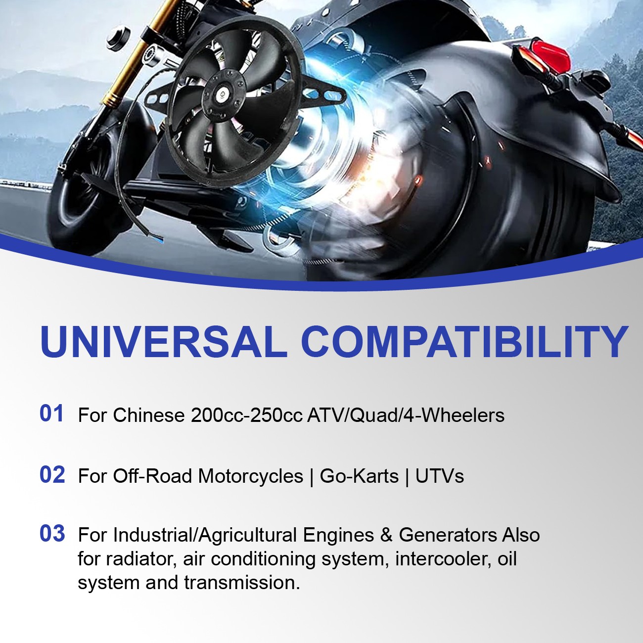 4inch Universal Motorcycle Radiator Cooling Fan Electric Fan For Dirt Bike ATV
