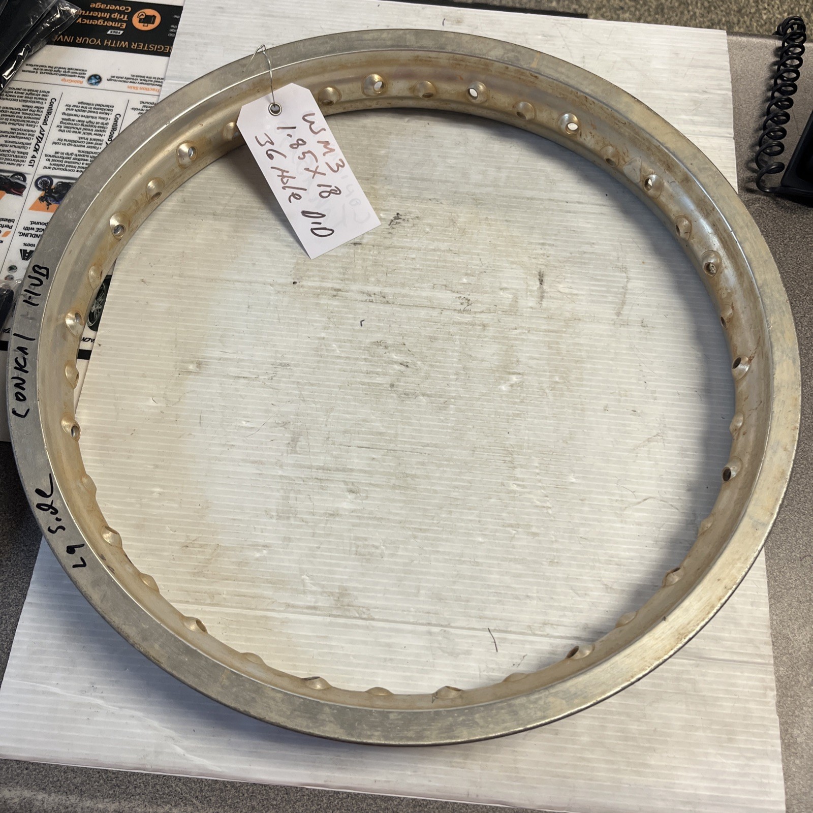 DID WM3 1.85” X 18” 36 HOLE COPICAL HUB ALLUMINUM MOTORCYCLE RIM