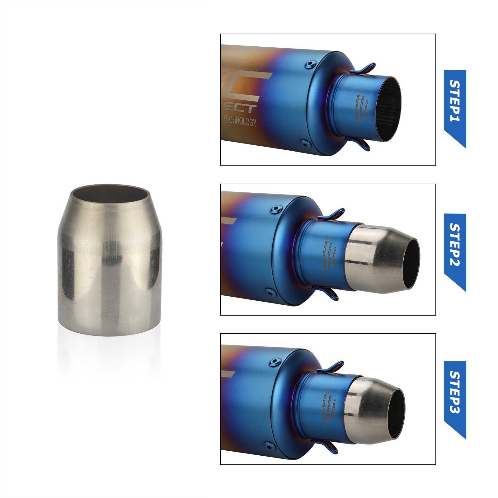 Slip On Exhaust Muffler Pipe Tail Tips For 38-51mm 2″ Universal Motorcycle ATV