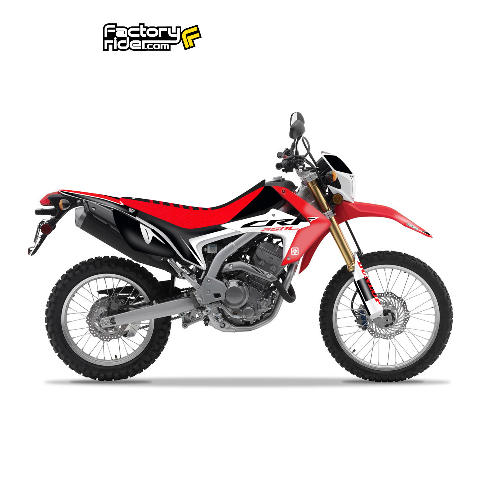 2013 – 2019 HONDA CRF 250 L SEAT COVER by Enjoy MFG RED & BLACK w/ RED RIBS #109