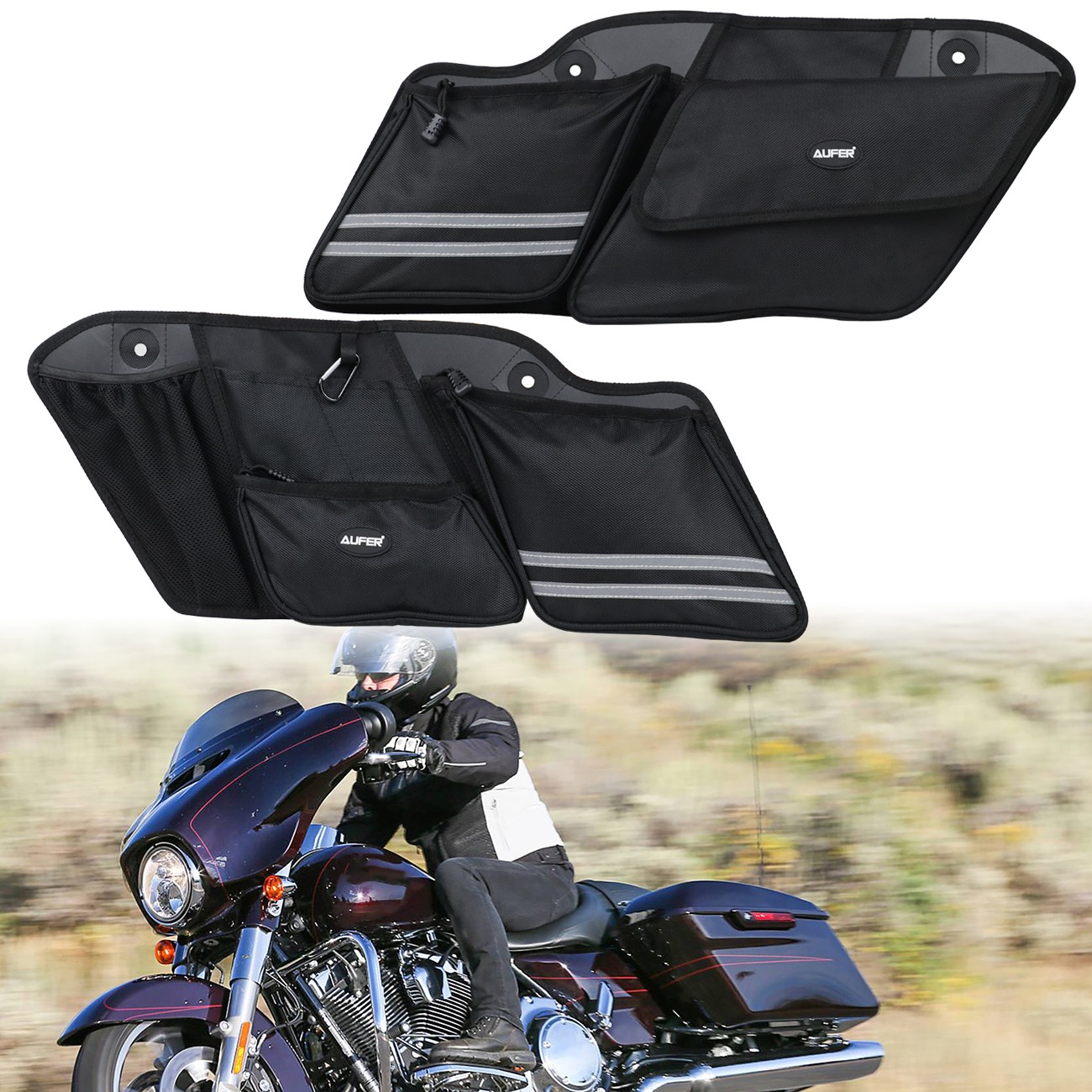 2X Saddlebag Organizers For Harley Street Glide Road King Road Glide 1993-2025